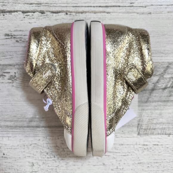 See Kai Run Belmont II Gold Shine Girls High-Top Sneakers Toddler Size 7 New - Picture 3 of 9